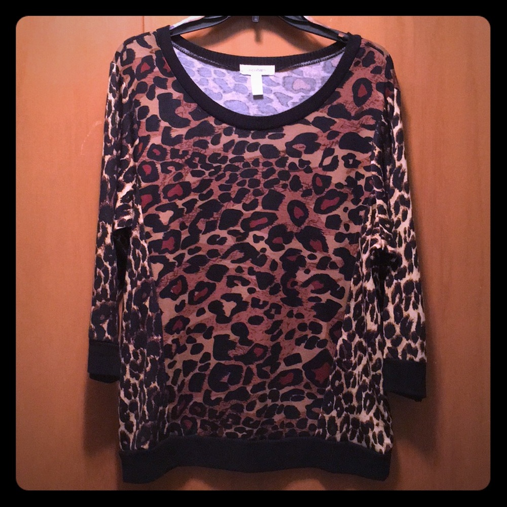 Women’s Size 1X Leopard Print Top